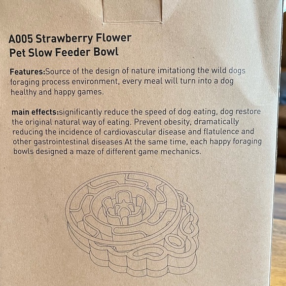 NIB Lime Green Strawberry Flower Pet Slow Feeder Bowl - Picture 11 of 15